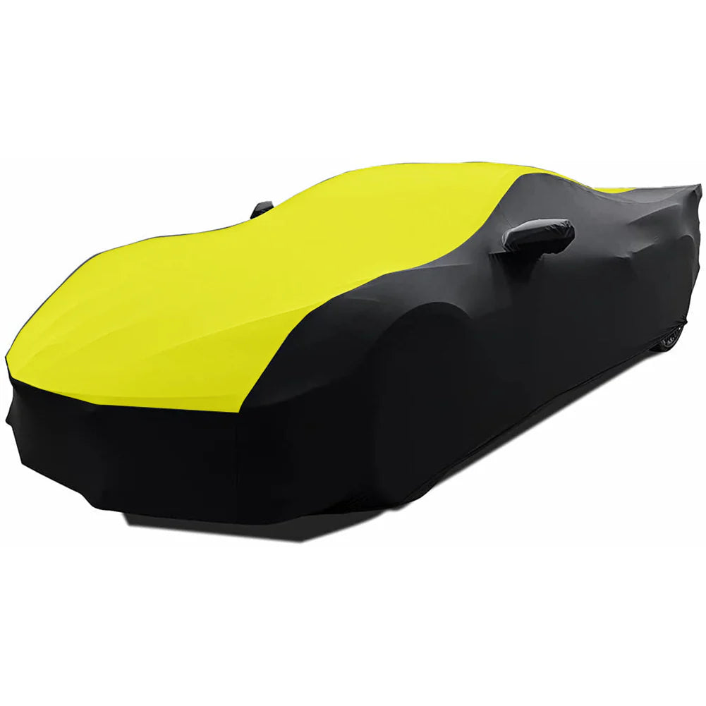 C8 Corvette Ultraguard Stretch Satin Sport Car Cover - Yellow/Black - Indoor