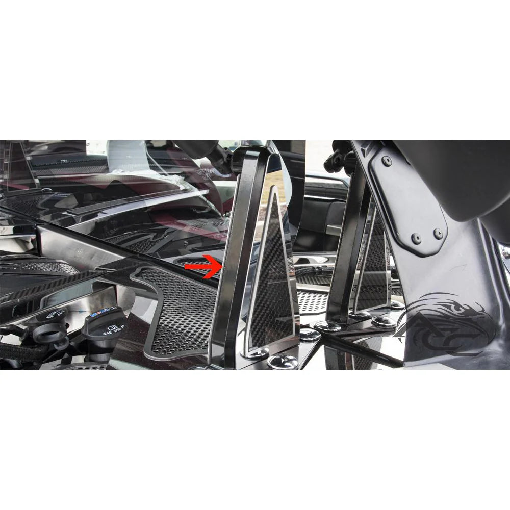 C8 Corvette Carbon Fiber Hinge Dress-up Kit 6Pc : CF/Stainless Steel