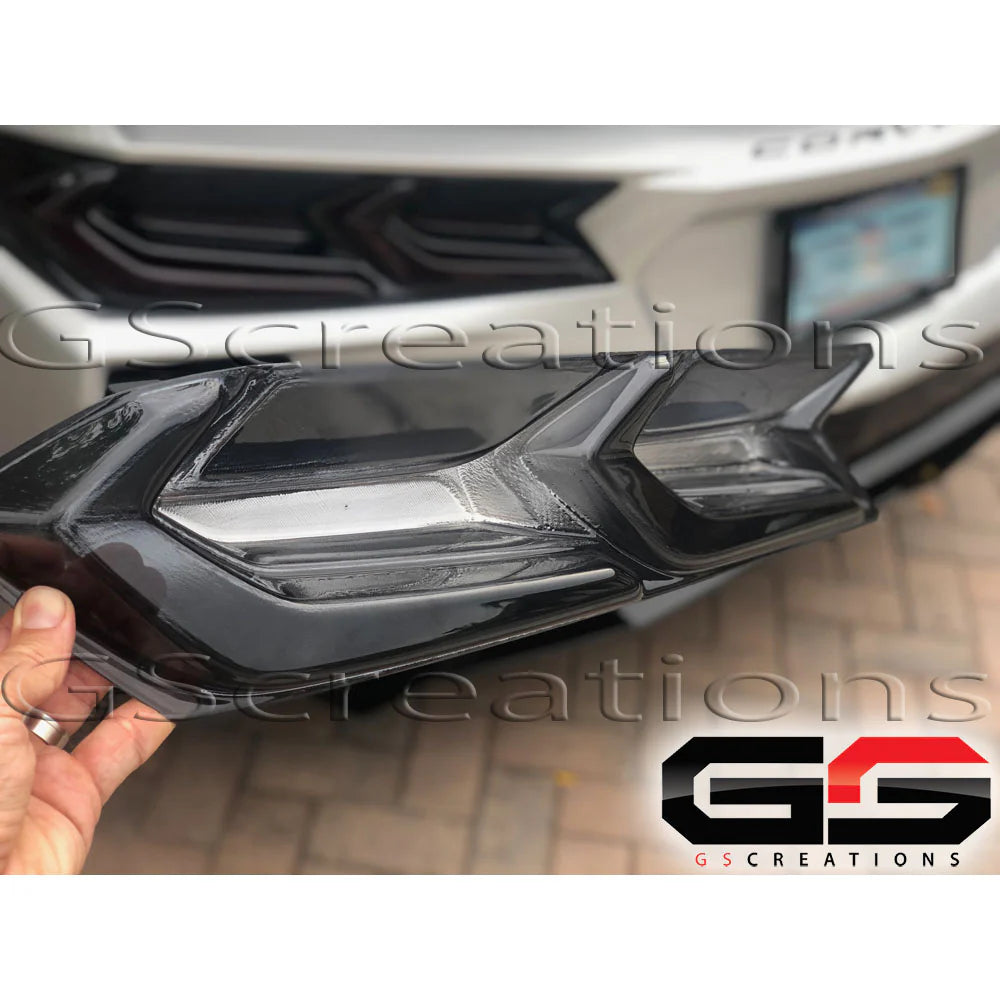 Corvette Rear Tail Light Molded Rear Blackout Smoked Covers : C8 Stingray, Z51
