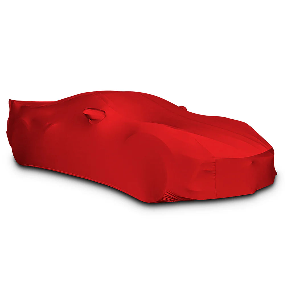 Corvette Ultraguard Stretch Satin Car Cover - Red - Indoor : C8 Stingray, Z51, Z06