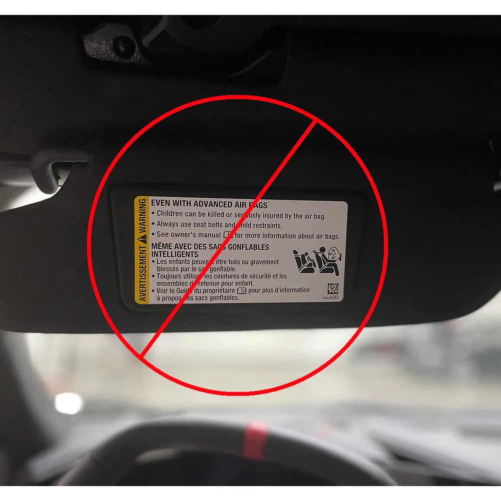 C8 Corvette Sun Visor Warning Label Covers : Onyx Black Knit