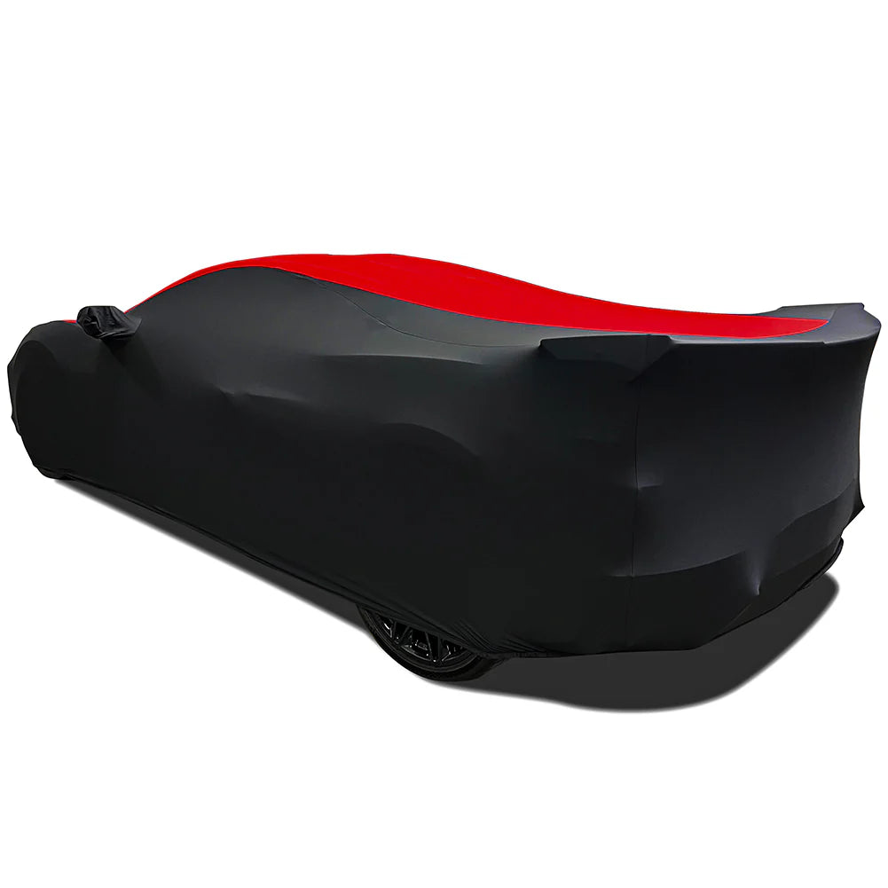 C8 Corvette Ultraguard Stretch Satin Sport Car Cover - Red/Black - Indoor