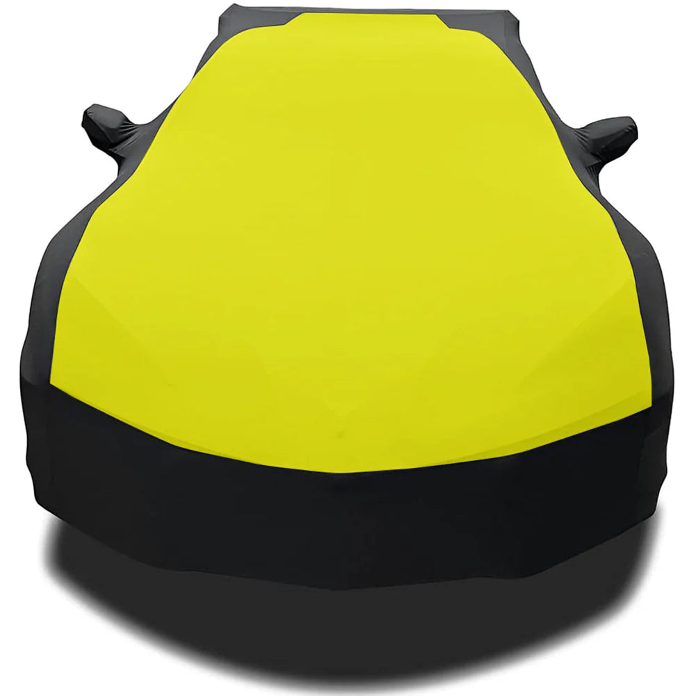 C8 Corvette Ultraguard Stretch Satin Sport Car Cover - Yellow/Black - Indoor