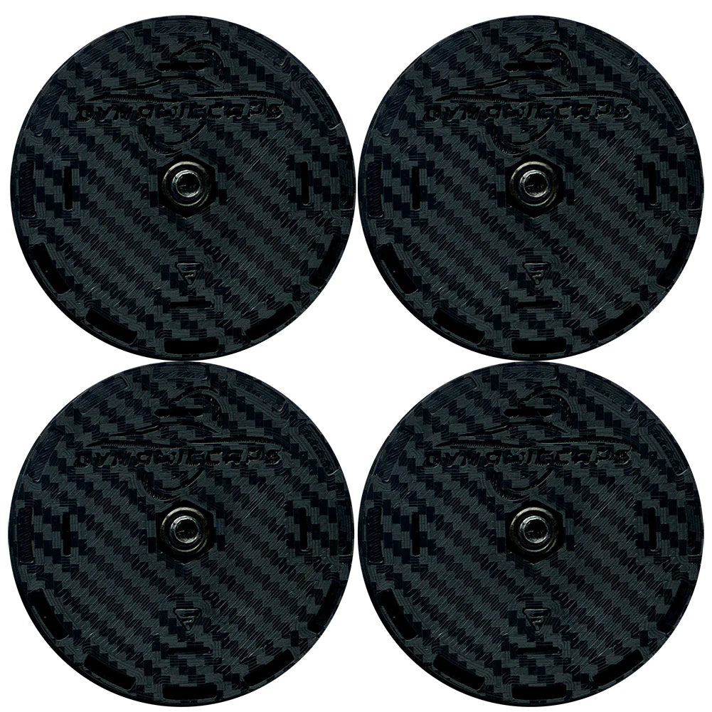 C8 Corvette DynamicCaps - Show Edition Floating Center Caps : Carbon Fiber Look - Set of 4