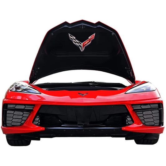 Corvette Metal Crossed Flags Hood Panel Badge Front Trunk : 2020+ C8