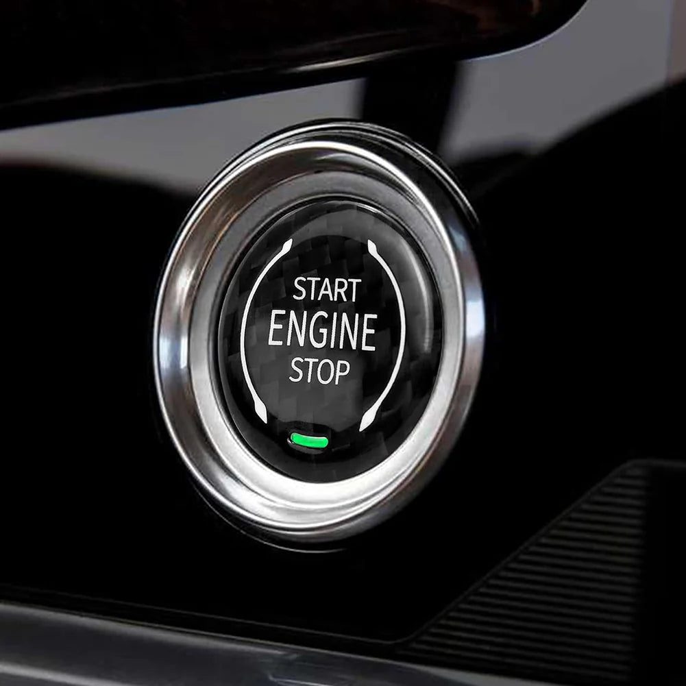 C8 Corvette Ignition Start-Stop Button Overlay Carbon Fiber : Black