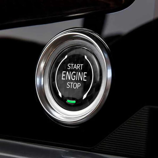 C8 Corvette Ignition Start-Stop Button Overlay Carbon Fiber : Black