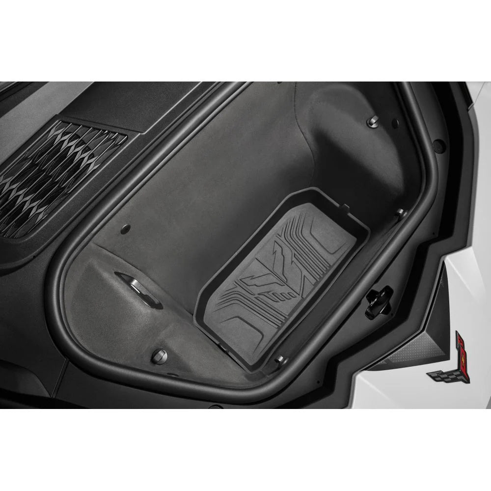 Corvette All Weather Cargo Liner Kit w/Crossed Flag Logos - Jet Black : C8 2020-2025 Convertible