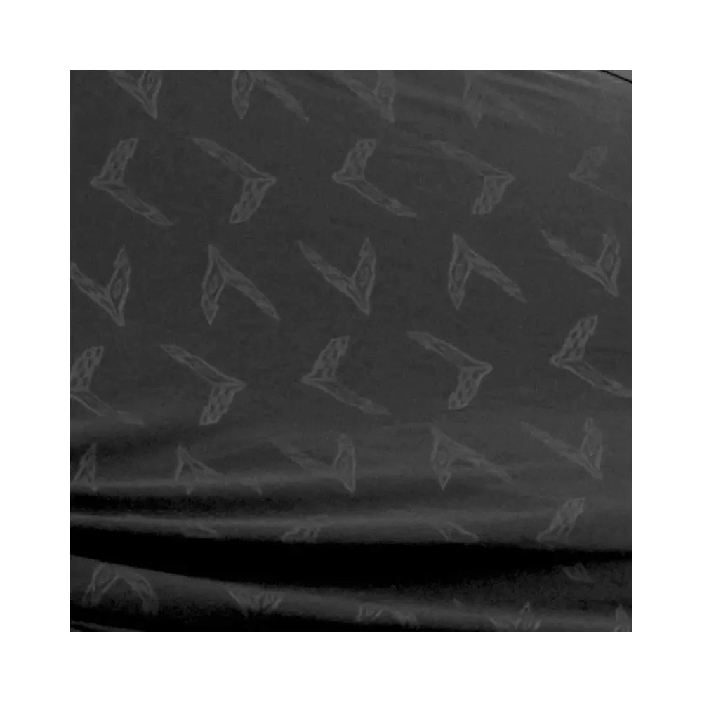 C8 GM Premium Indoor Car Cover Embossed Crossed Flags Logo : Black