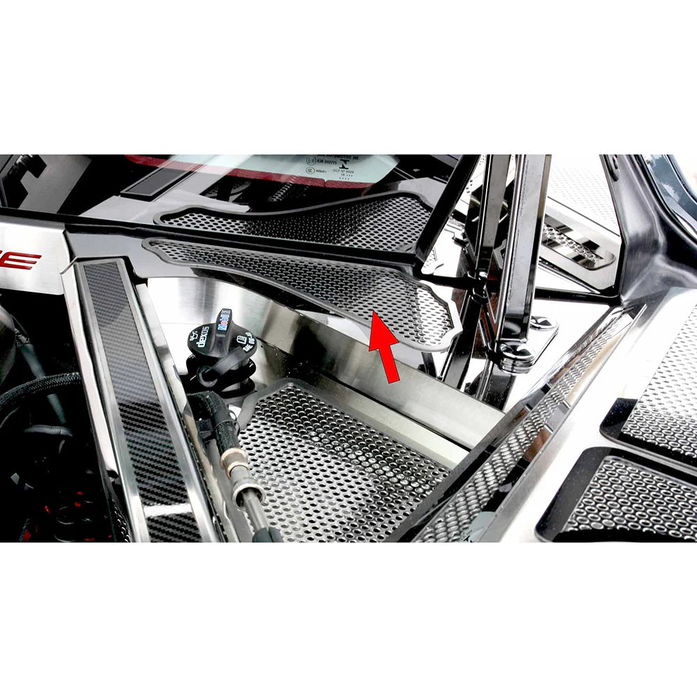 C8 Corvette Coupe Rear Cowl Covers 2Pc : Stainless Steel