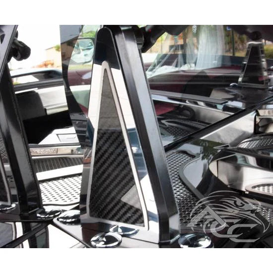 C8 Corvette Carbon Fiber Hinge Dress-up Kit 6Pc : CF/Stainless Steel