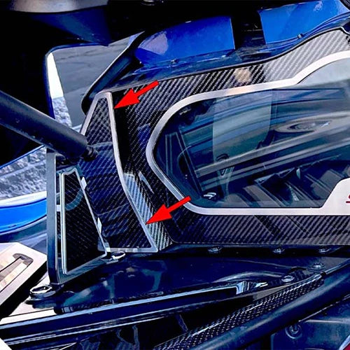 C8 Corvette Coupe Rear Window Trim 2Pc - Stainless Steel : Carbon Fiber / Brushed