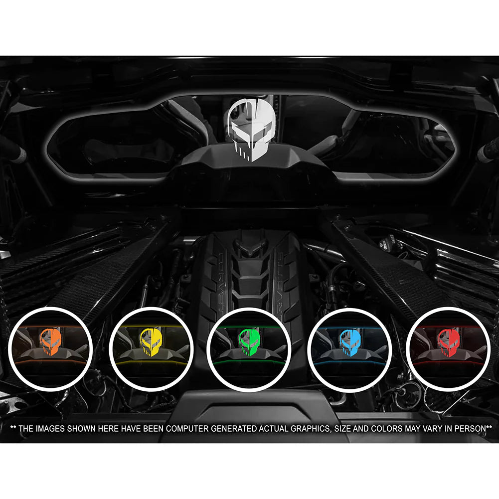 Corvette WindRestrictor Illuminated Glow Plate - Jake Skull Coupe : C8