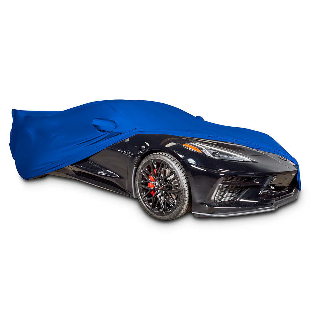 Corvette Ultraguard Stretch Satin Car Cover - Blue - Indoor : C8 Stingray, Z51, Z06, E-Ray