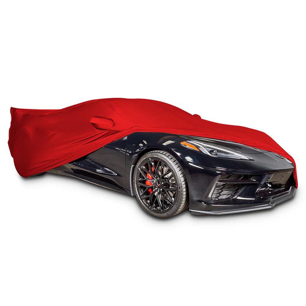 Corvette Ultraguard Stretch Satin Car Cover - Red - Indoor : C8 Stingray, Z51, Z06