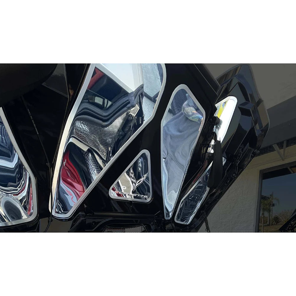 C8 Corvette HTC Convertible Lid Panel 7pc Brushed Frame - Stainless Steel : Polished