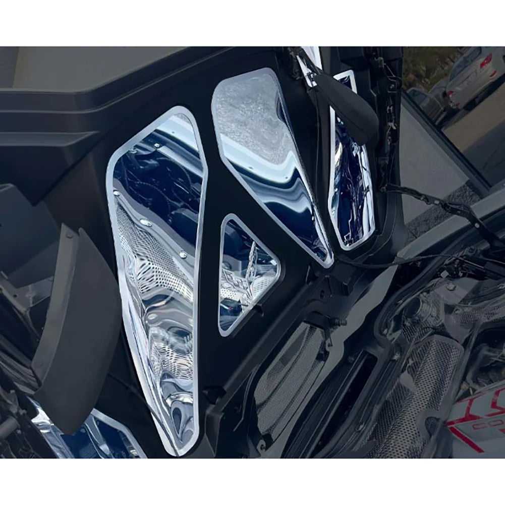 C8 Corvette HTC Convertible Lid Panel 7pc Brushed Frame - Stainless Steel : Polished