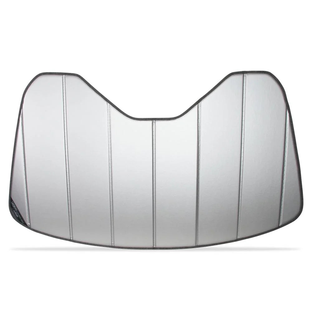 Corvette Accordion Style Sunshade - Insulated Plain Silver : C8 Stingray, Z51, Z06, E-Ray