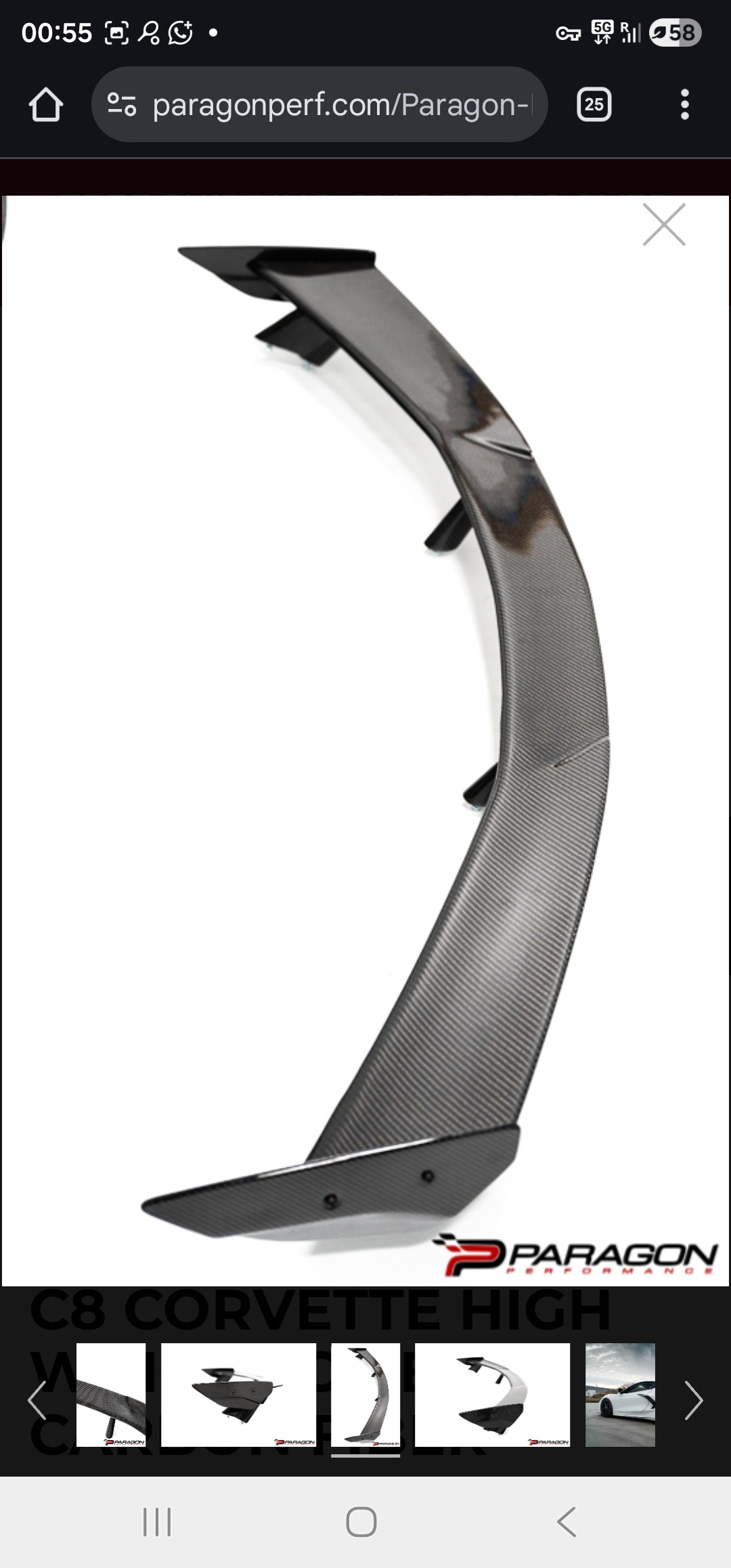 19+ Corvette C8 Carbon Fibre Spoiler