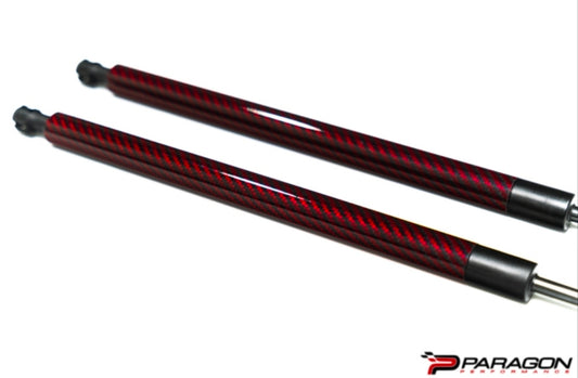 C8 Corvette Carbon Fiber Hood Struts - Red | Paragon Performance